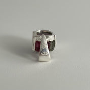 Watermelon Tourmaline Pendant • Natural Pink-Green Slice • 925 Silver • Small Raw Gem Necklace • 21 mm