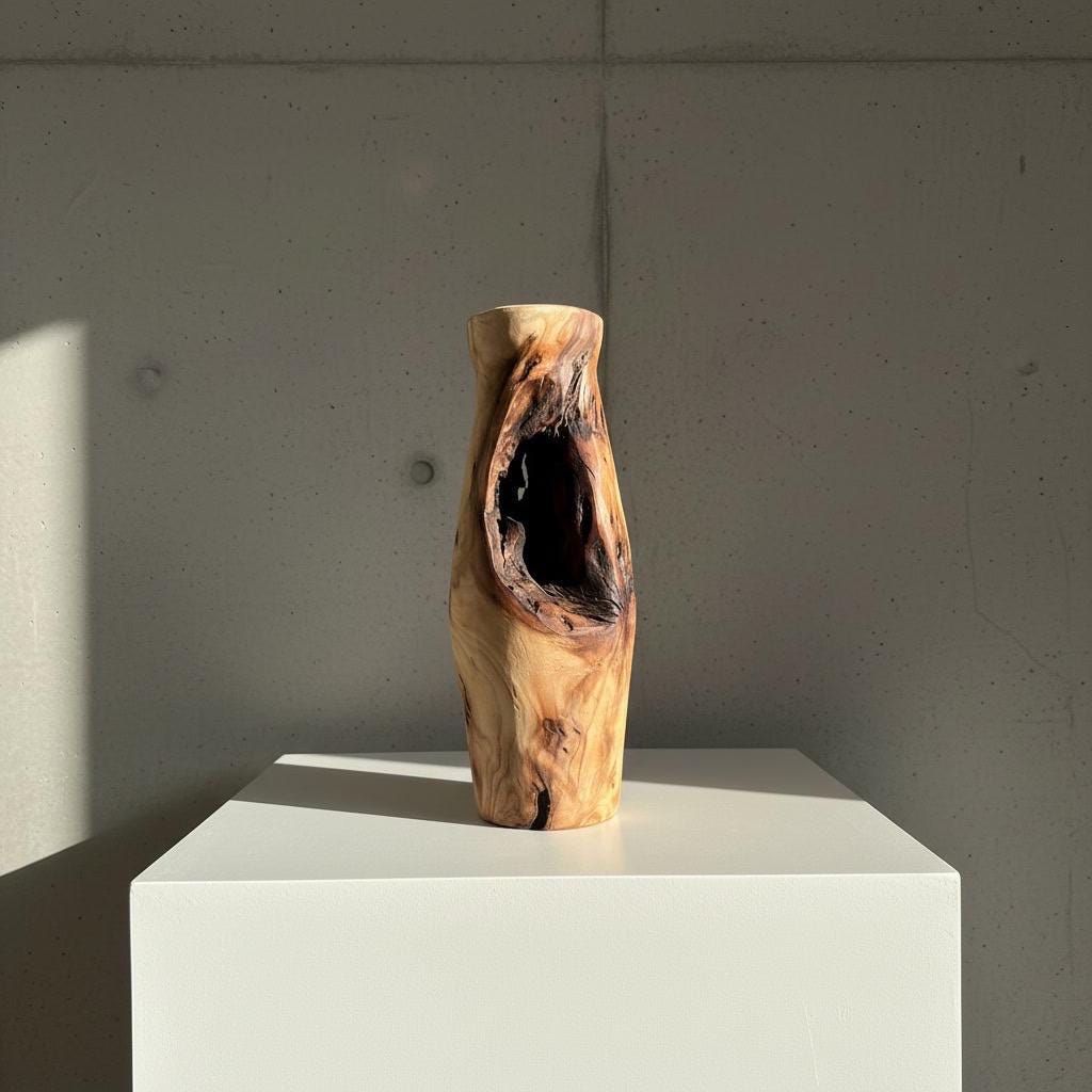 Hand-Turned Elm Wooden Vase | Organic Modern Scandinavian Decor | 5th Anniversary Wood Gift | UK Handmade
