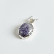 Blue John Sterling Silver Oval Pendant 1.8cm x 1.3cm