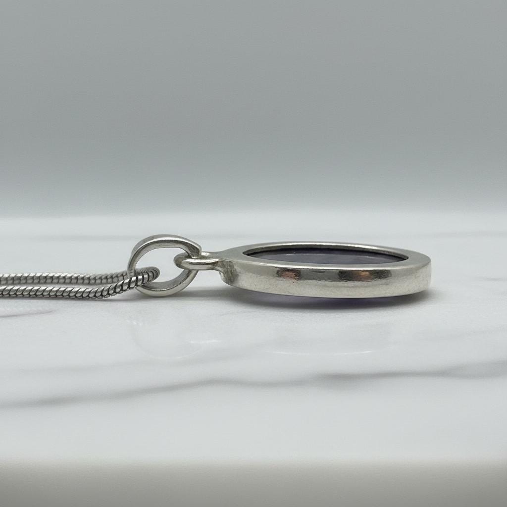 Blue John Sterling Silver Oval Pendant 1.8cm x 1.3cm
