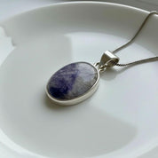 Blue John Sterling Silver Oval Pendant 1.8cm x 1.3cm