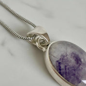 Blue John Sterling Silver Oval Pendant 1.8cm x 1.3cm