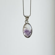 Blue John Sterling Silver Oval Pendant 1.8cm x 1.2cm, Handmade UK
