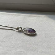 Blue John Sterling Silver Oval Pendant 1.8cm x 1.2cm, Handmade UK