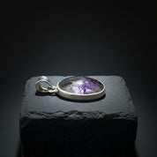 Blue John Sterling Silver Oval Pendant 1.8cm x 1.2cm, Handmade UK