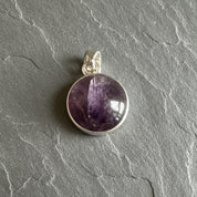 Blue John Sterling Silver Round Pendant 1.8cm x 1.2cm, Handmade UK
