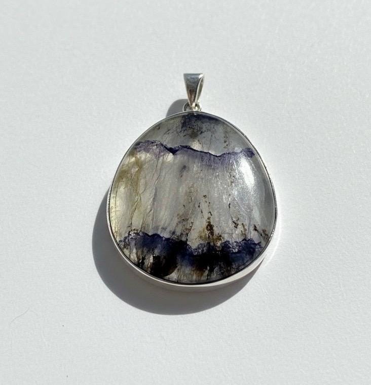 Large Statement Genuine Blue John (Derbyshire Spar) Pendant