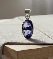 Blue John Sterling Silver Oval Pendant 1.5cm x 0.9cm, Handmade UK