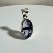 Blue John Sterling Silver Oval Pendant 1.5cm x 0.9cm, Handmade UK