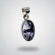Blue John Sterling Silver Oval Pendant 1.5cm x 0.9cm, Handmade UK