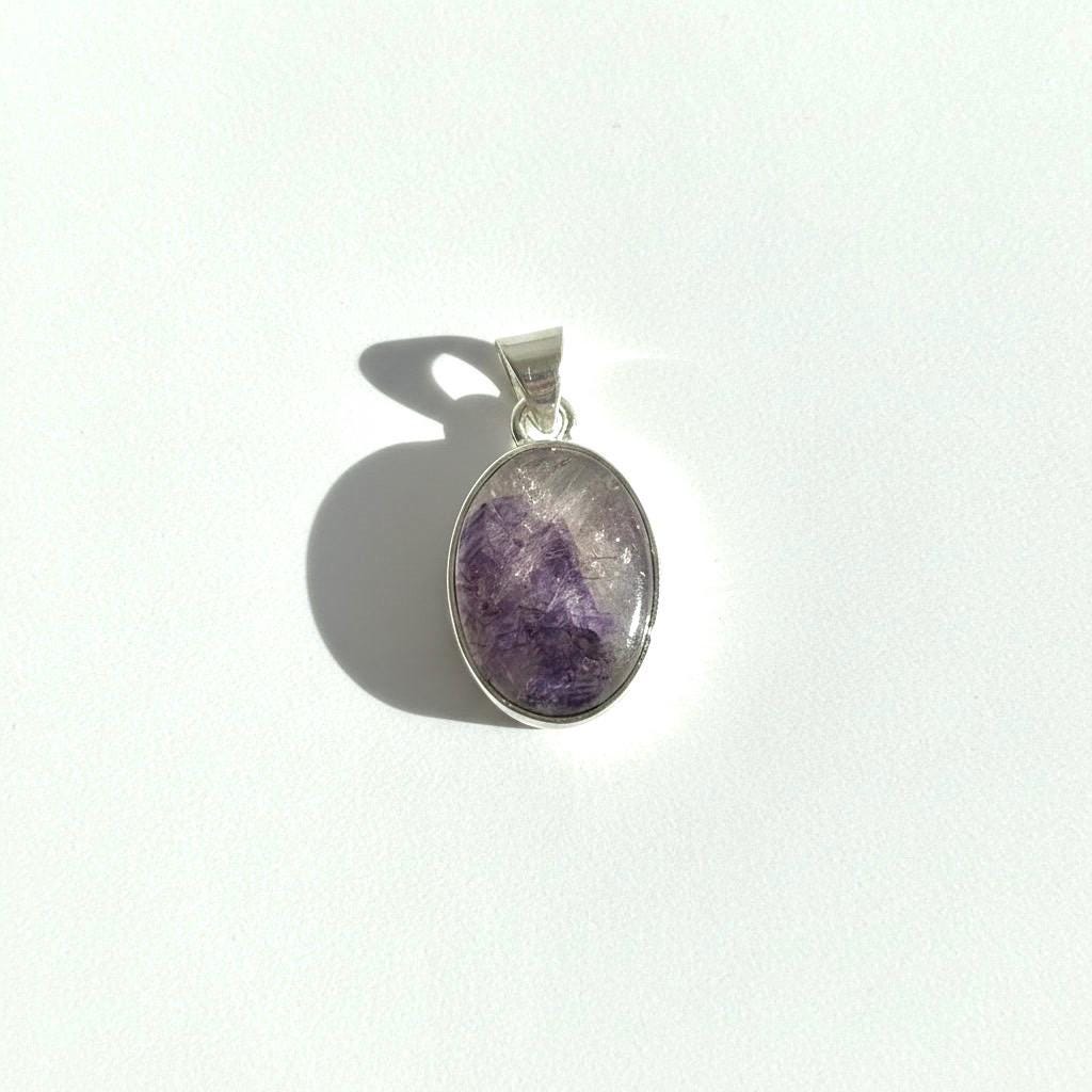 Blue John Sterling Silver Oval Pendant 1.8cm x 1.3cm