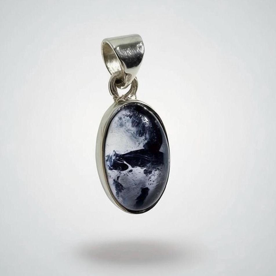 Blue John Sterling Silver Oval Pendant 1.5cm x 0.9cm, Handmade UK