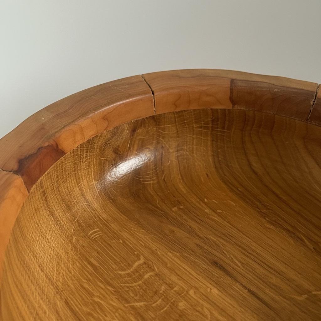 Scottish Oak & Teak Wood Bowl Vase