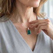 Emerald and Sterling Silver Pendant