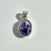 Blue John Sterling Silver Oval Pendant 1.3cm x 1.0cm, Handmade UK gift