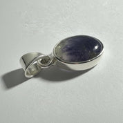 Blue John Sterling Silver Oval Pendant 1.3cm x 1.0cm, Handmade UK gift