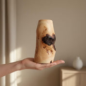 Hand-Turned Elm Burr Wooden Vase – Natural Burl Art