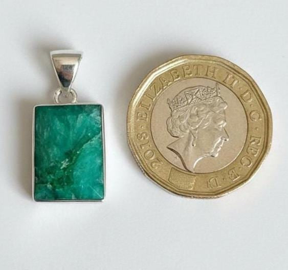 Emerald and Sterling Silver Pendant