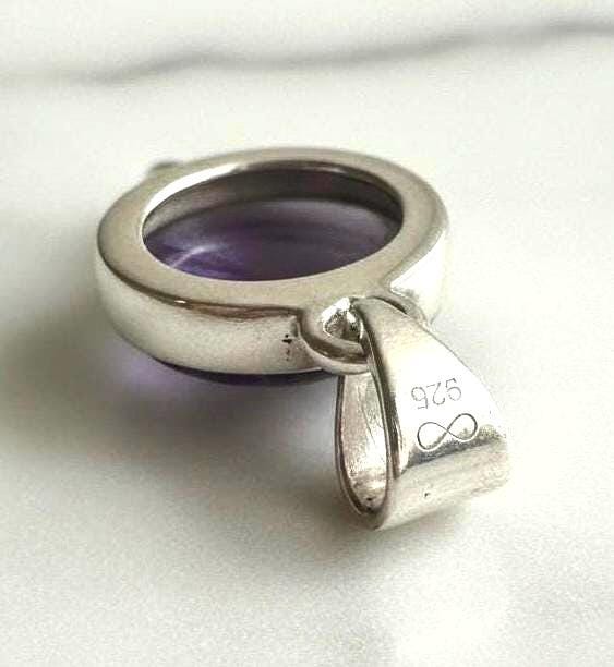 Blue John Sterling Silver Round Pendant 1.8cm x 1.2cm, Handmade UK