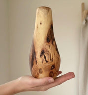 Handmade Elm Burr/Burl, Wooden Vase Hand-Turned Solid Wood, Rustic Natural Decor