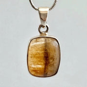 Rectangular Blue John Sterling Silver Pendant, Baguette-Cut Derbyshire Spar, 925 Bezel Setting, UK Handmade