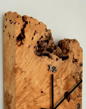 Large Burl Maple Wall Clock, Statement Wall Clock, Live Edge Wood Clock, Handmade Rustic Modern Wall Decor