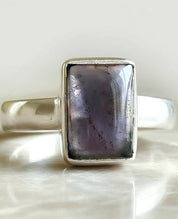 Iolite Sterling Silver Ring UK Size N 1/2 Blue Gemstone Gift