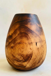 Bog Oak Wooden Vase – Hand-Turned, UK Made, Natural Oil Finish – Dried Flower