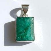 Emerald and Sterling Silver Pendant