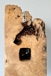 Large Burl Maple Wall Clock, Statement Wall Clock, Live Edge Wood Clock, Handmade Rustic Modern Wall Decor
