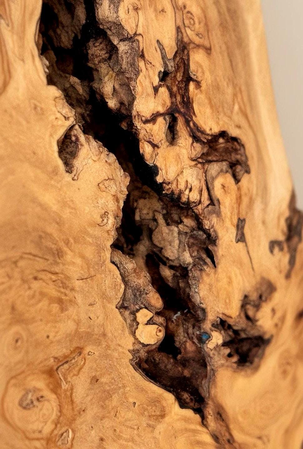 Large Burl Maple Wall Clock, Statement Wall Clock, Live Edge Wood Clock, Handmade Rustic Modern Wall Decor