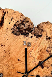 Large burl maple live edge wall clock handmade rustic modern UK Oak Island Gems