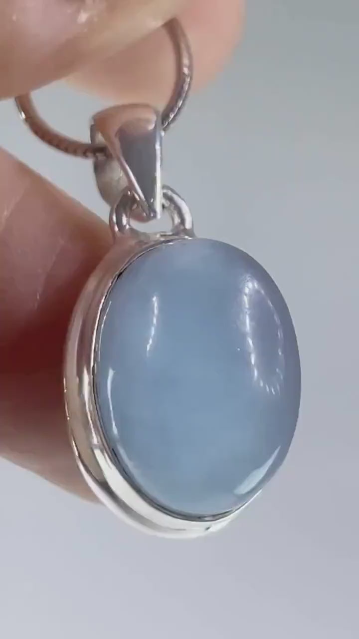 High Quality  Natural Aquamarine and Silver Pendant