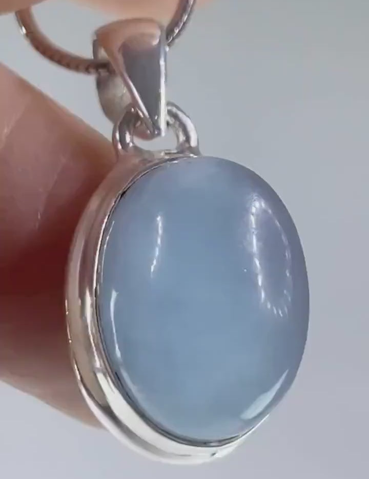 High Quality  Natural Aquamarine and Silver Pendant