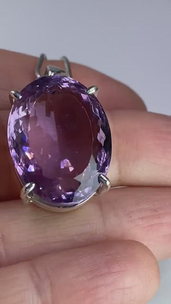 Purple Amethyst and Sterling Silver Pendant (M)