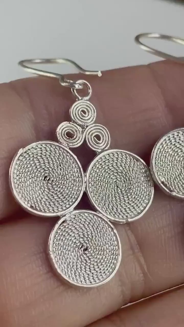 Circular Silver Earrings - Oak Island Signature Piece
