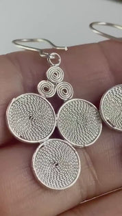 Circular Silver Earrings - Oak Island Signature Piece