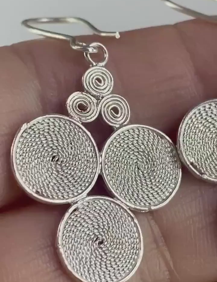 Circular Silver Earrings - Oak Island Signature Piece