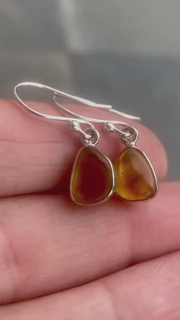 Baltic Amber Sterling Silver Drop Earrings