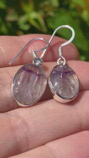 High Quality Blue John and Silver Drop Earrings