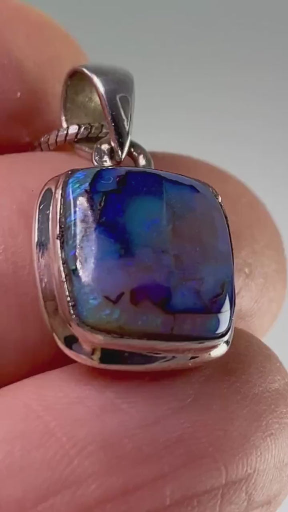 Sterling (Monarch) Opal and Silver Pendant