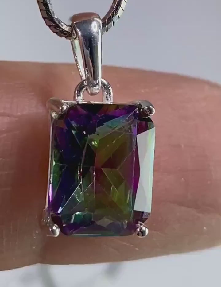 Mystic Topaz and Silver Pendant