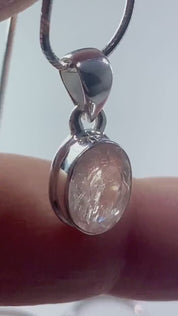 Faceted Morganite and Sterling Silver Pendant