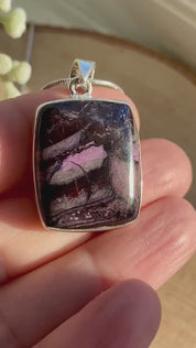 High Quality Sugilite and Silver Pendant