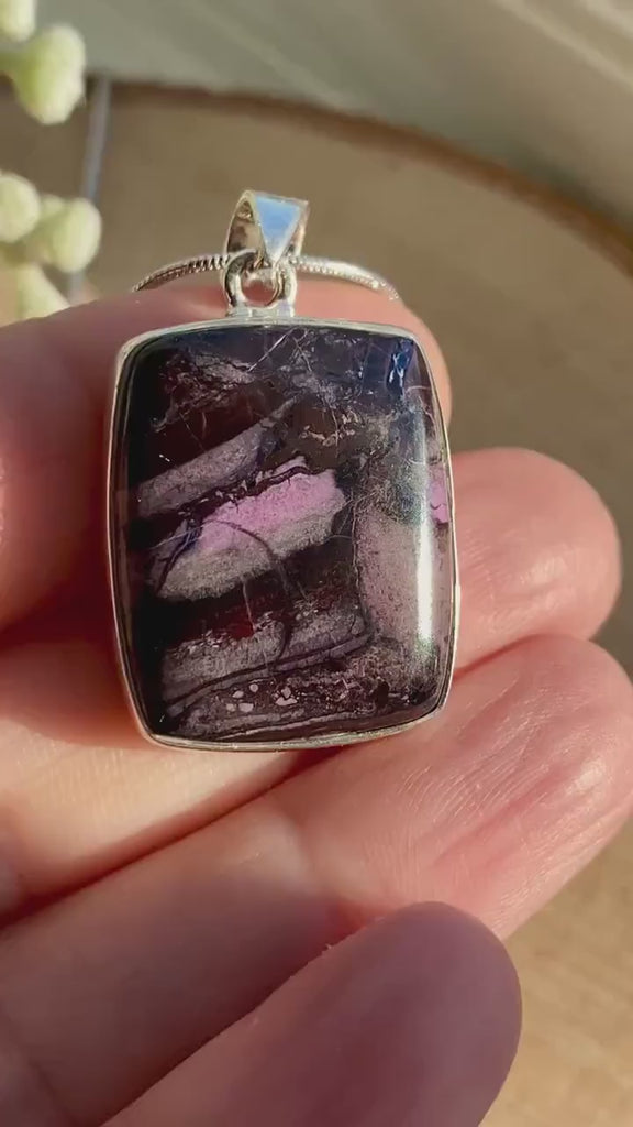 High Quality Sugilite and Silver Pendant