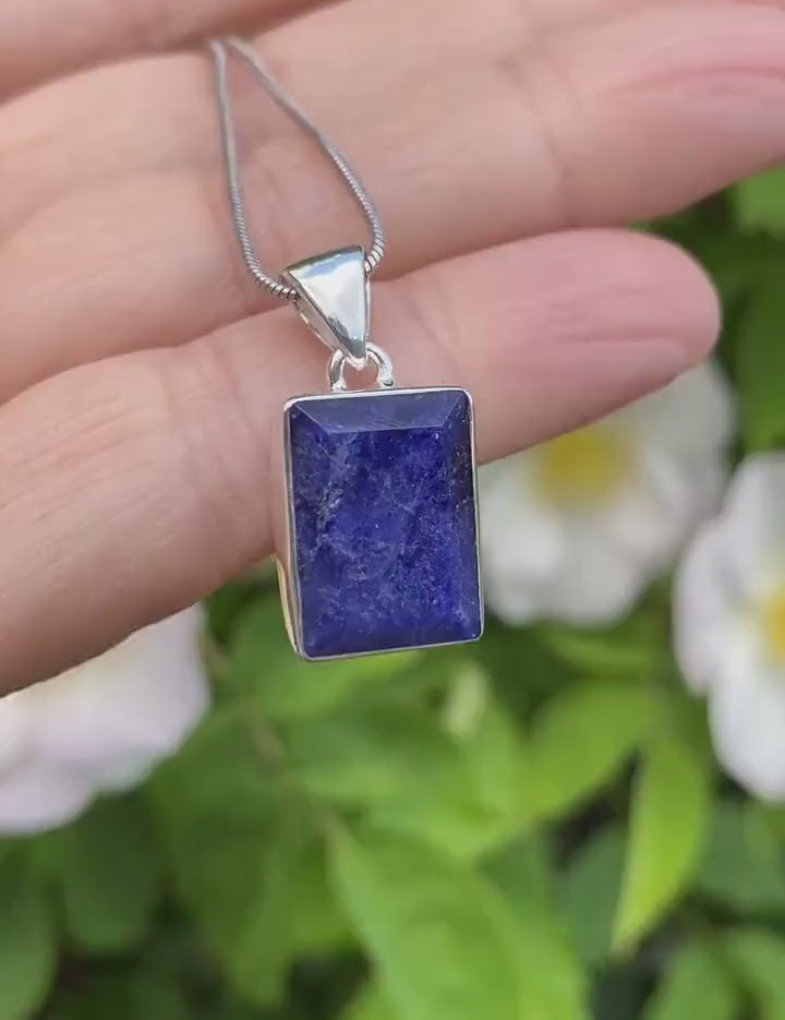 Sapphire Sterling Silver Pendant
