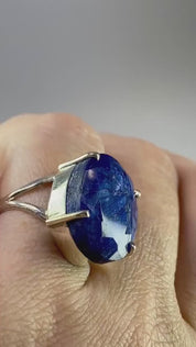 Raw Sapphire and Silver Ring (AAA)