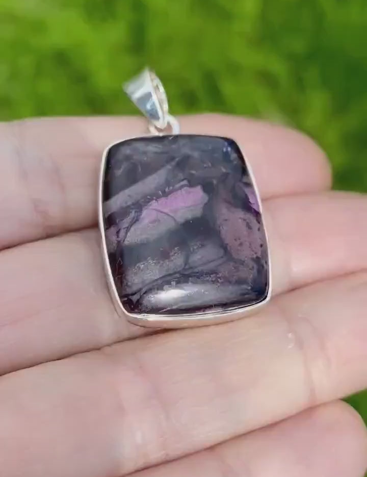 High Quality Sugilite and Silver Pendant.