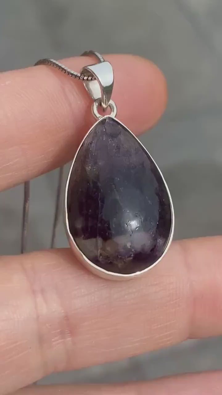 A Rare Blue John and Silver Pendant.