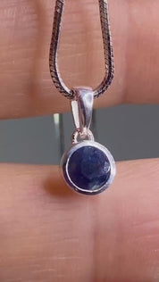 Raw Sapphire and Silver Pendant